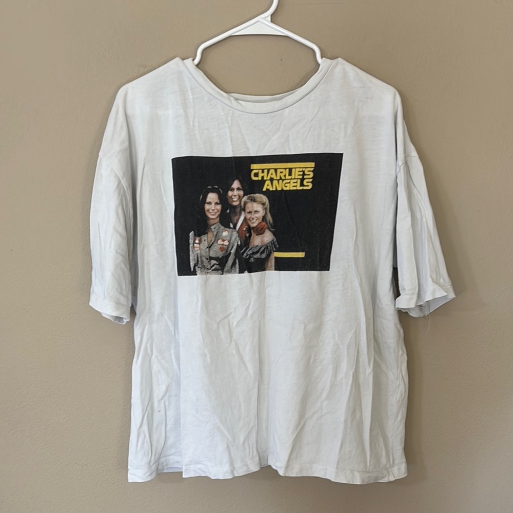 Zara White Graphic Tee - Charlie's Angels
